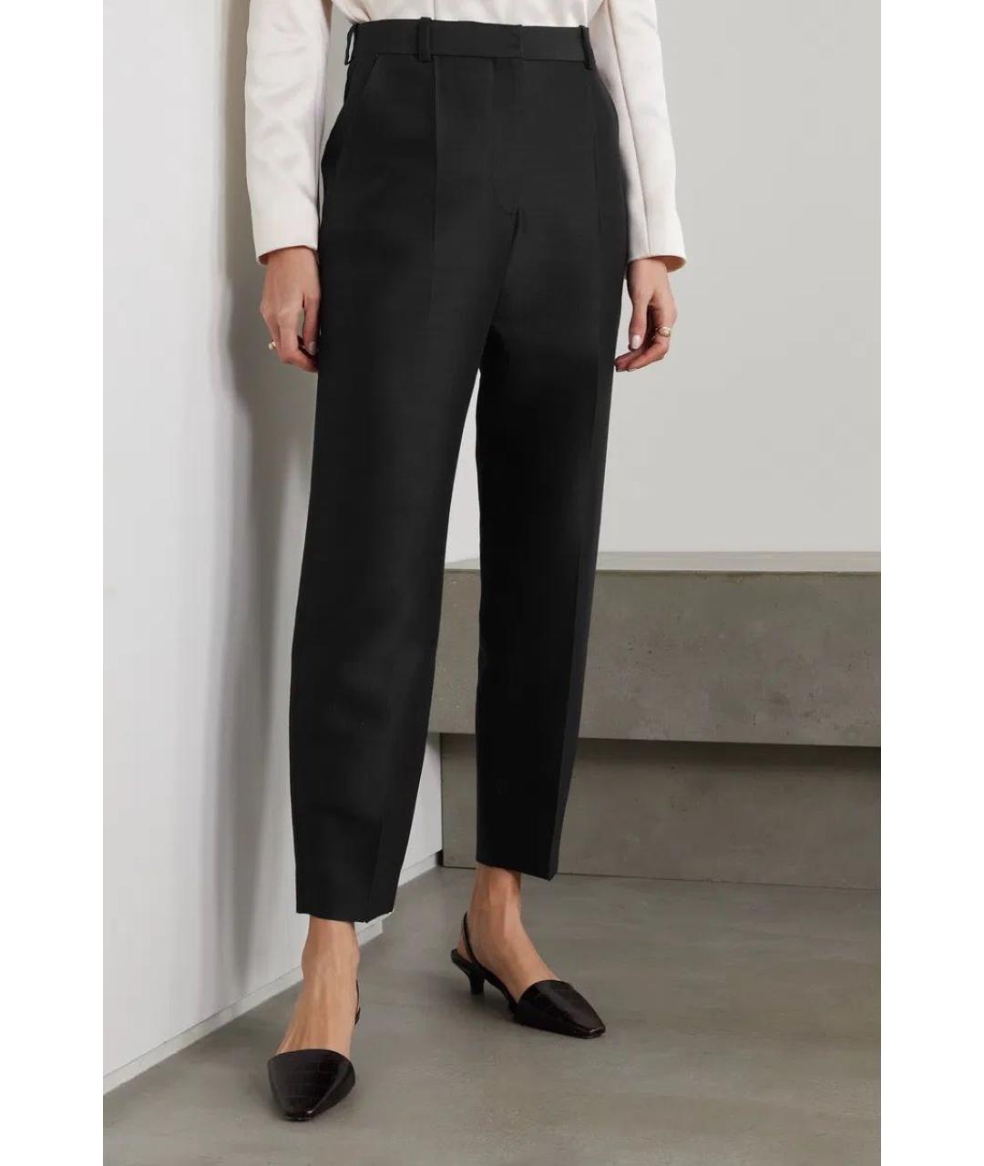 TOTEME Черные шерстяные прямые брюки, фото 7