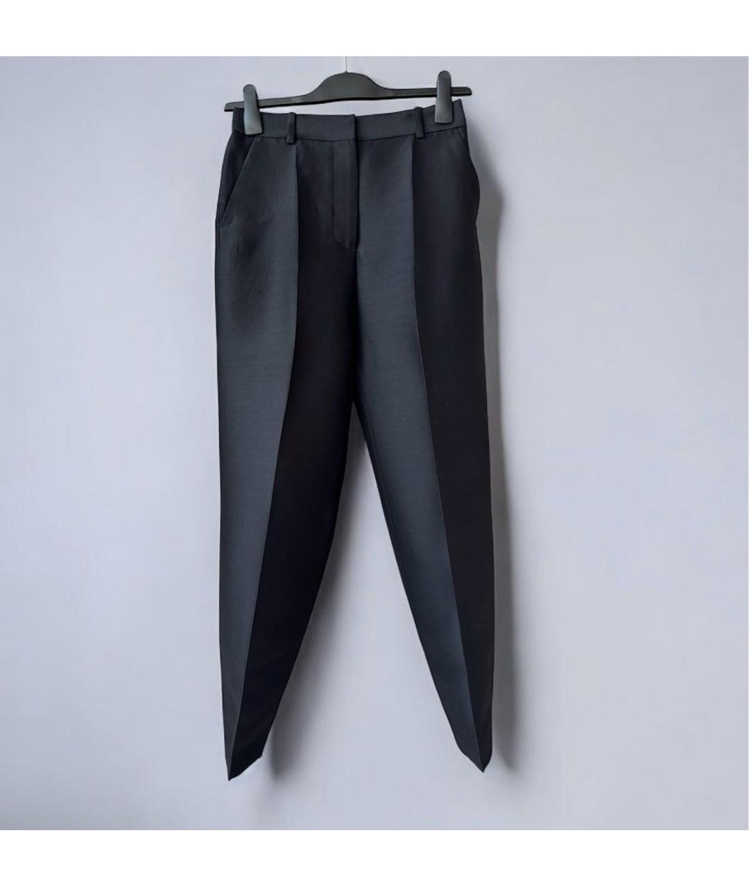 TOTEME Черные шерстяные прямые брюки, фото 2