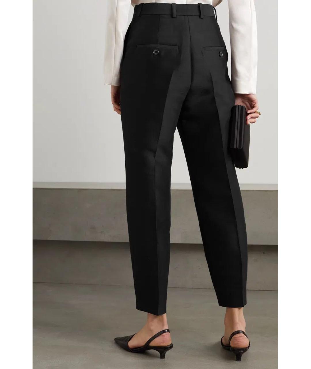 TOTEME Черные шерстяные прямые брюки, фото 8