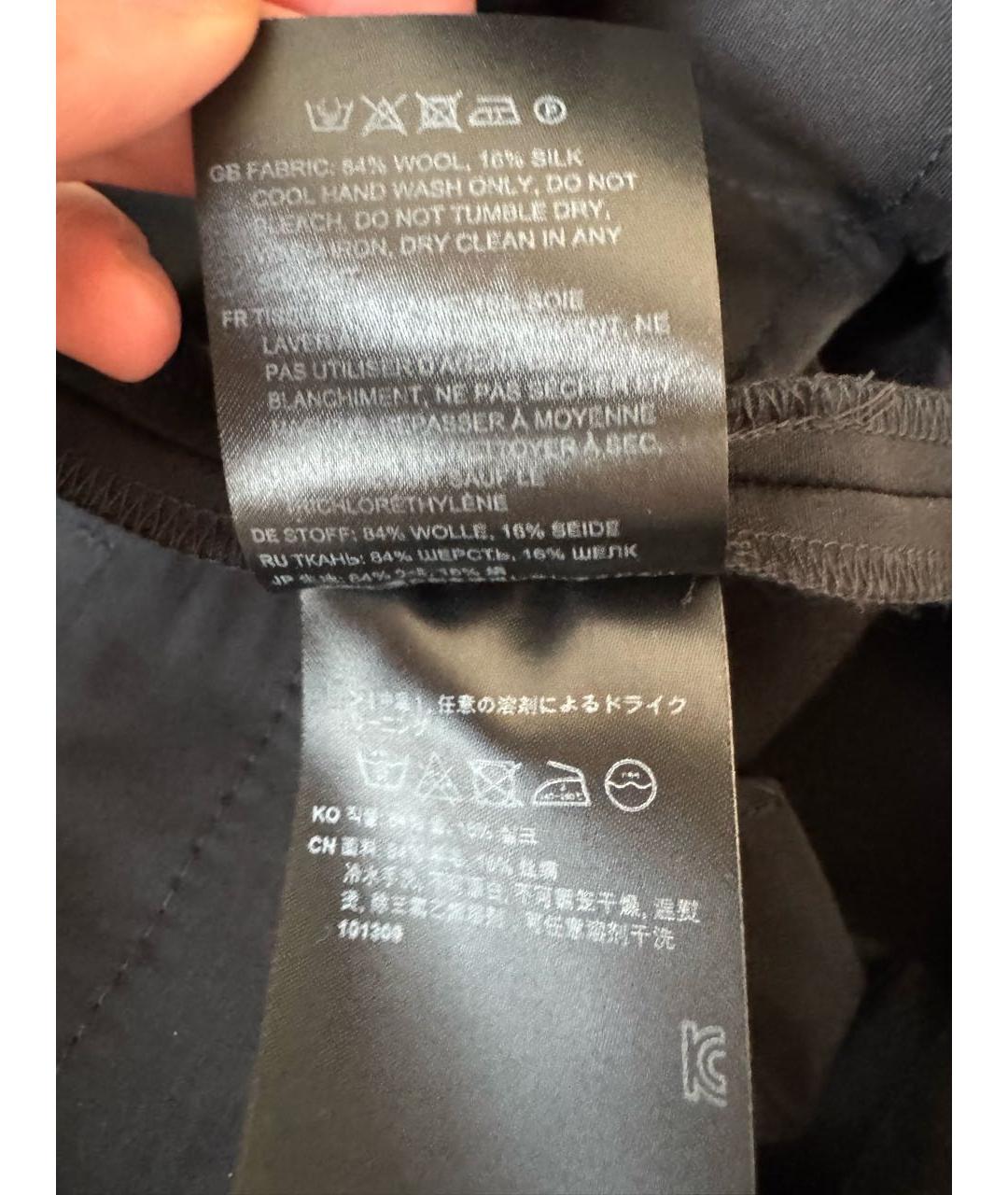 TOTEME Черные шерстяные прямые брюки, фото 6