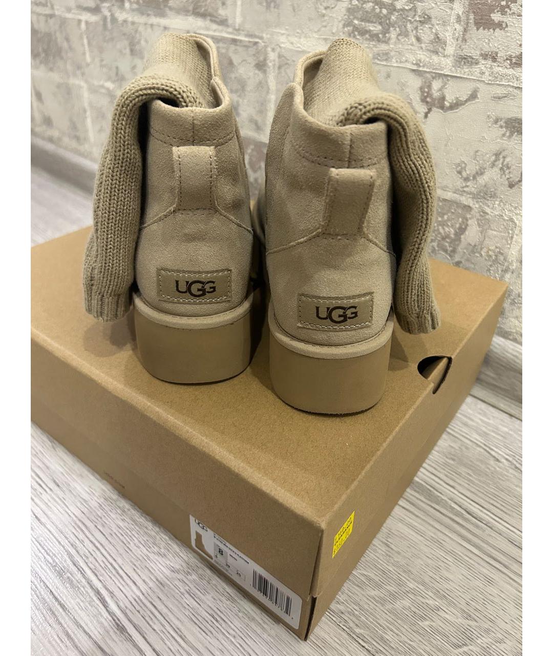 UGG AUSTRALIA Бежевые замшевые полусапоги, фото 4