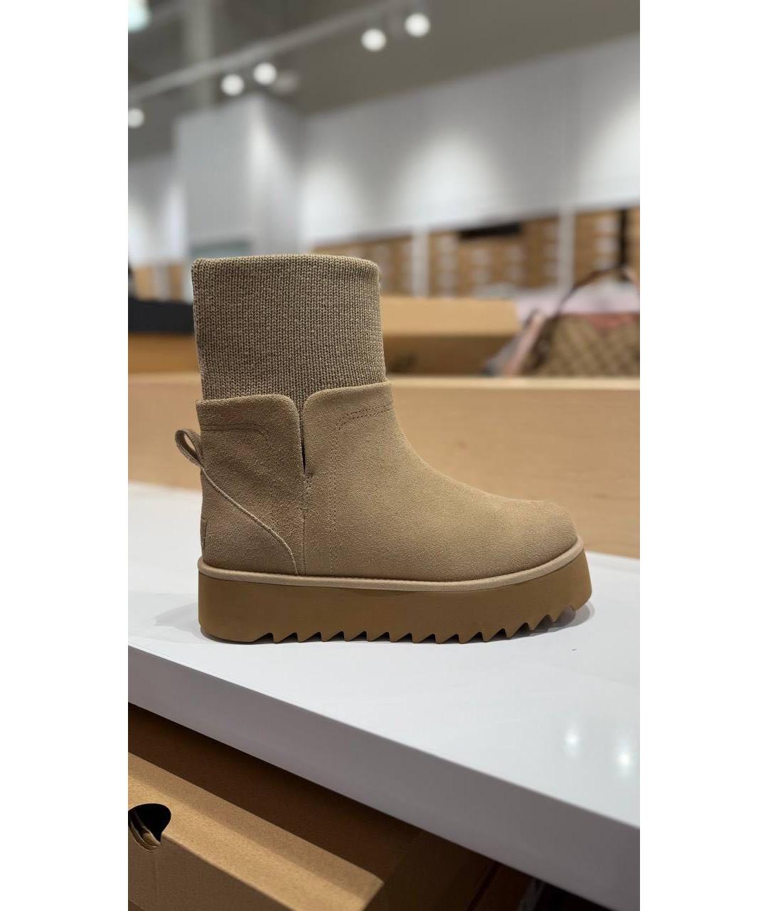 UGG AUSTRALIA Бежевые замшевые полусапоги, фото 8