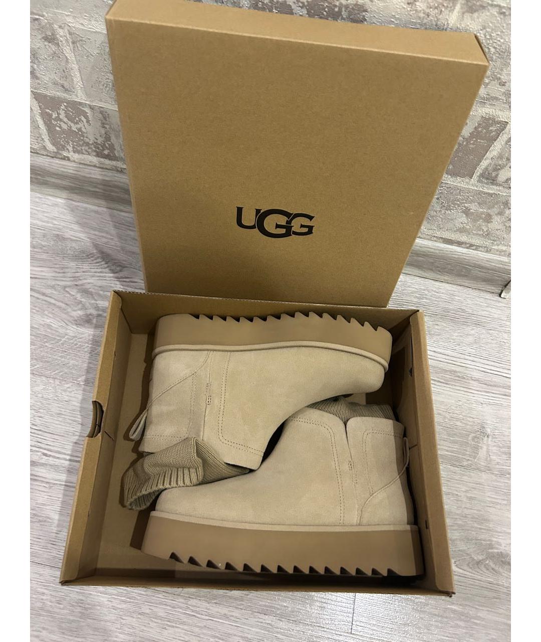 UGG AUSTRALIA Бежевые замшевые полусапоги, фото 5