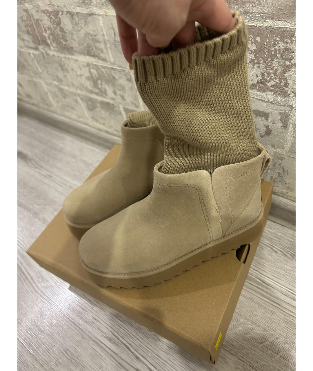 UGG AUSTRALIA Бежевые замшевые полусапоги, фото 3