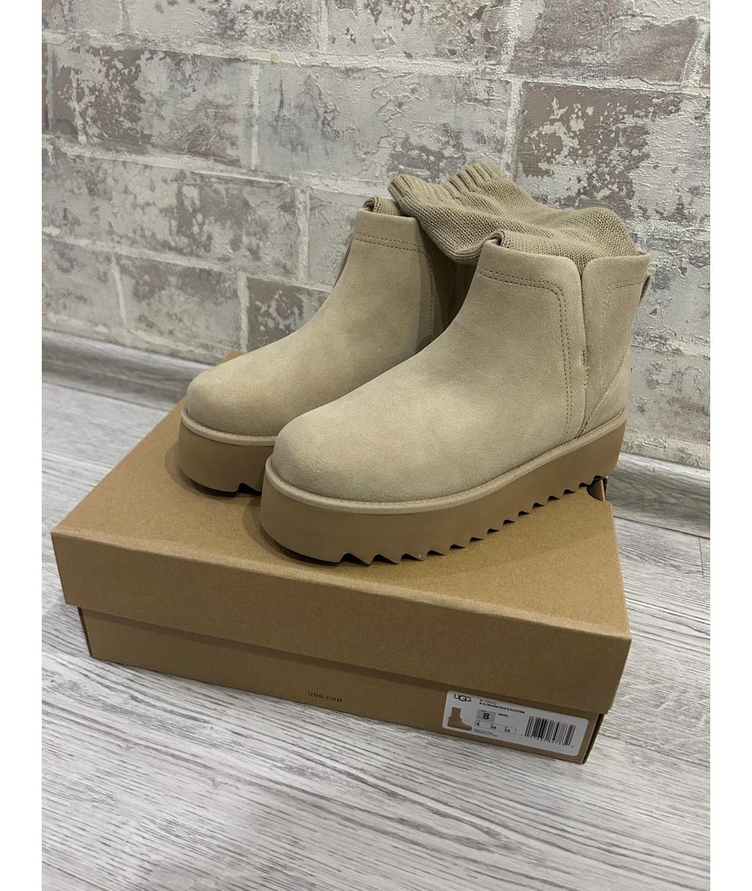 UGG AUSTRALIA Бежевые замшевые полусапоги, фото 2