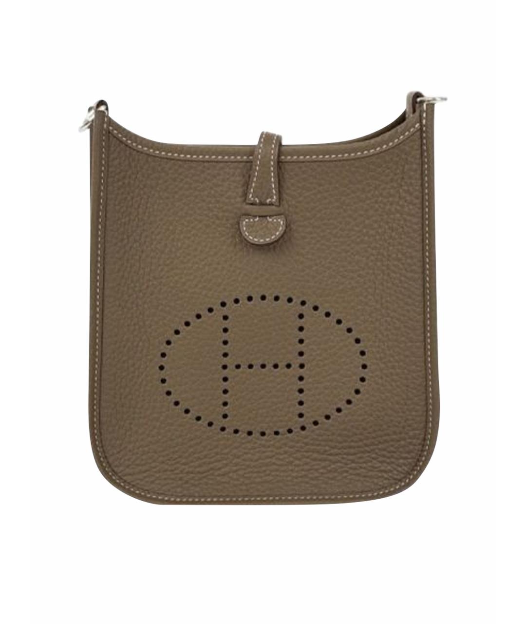 HERMES Бежевая кожаная сумка через плечо, фото 1