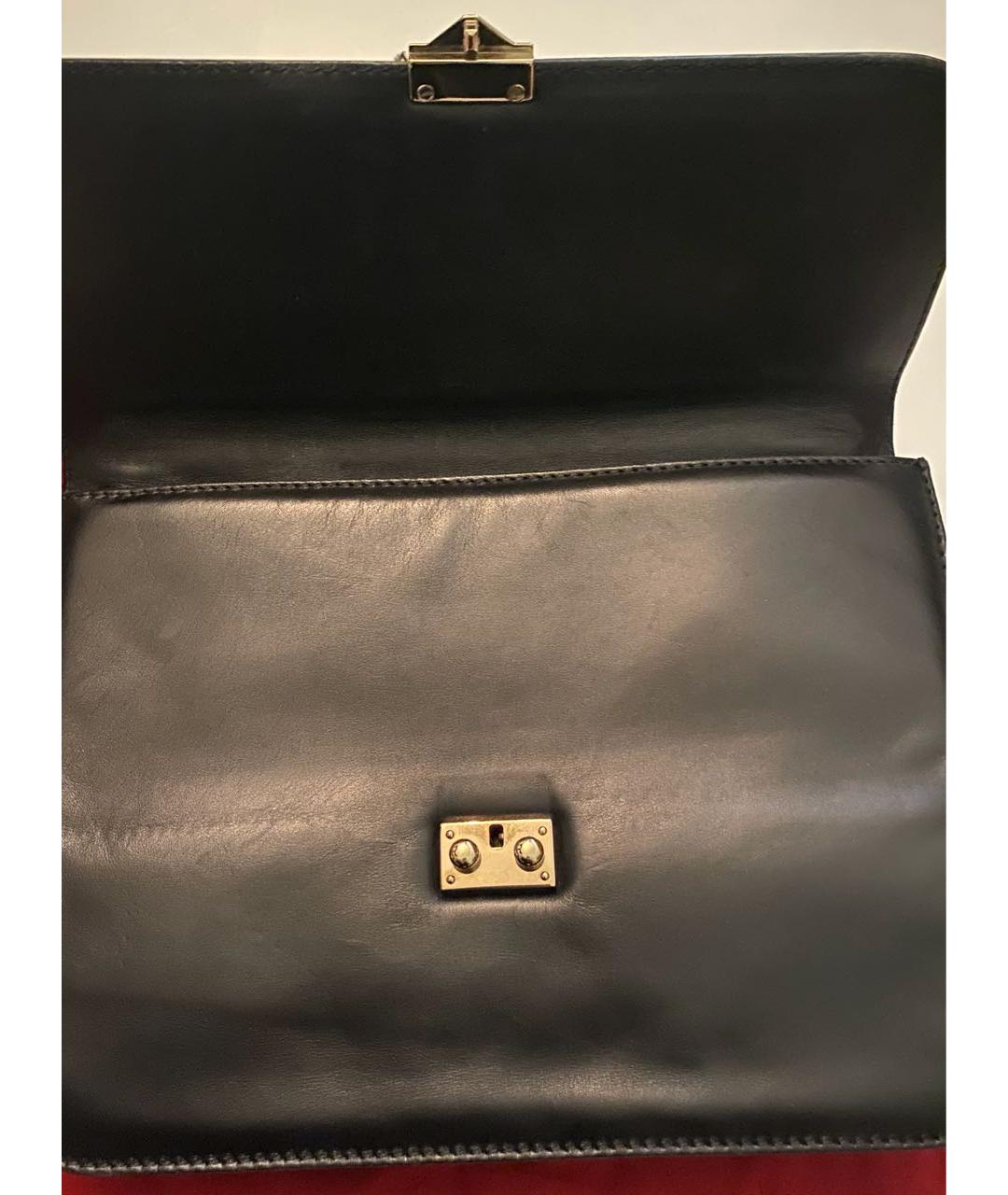 VALENTINO Черная кожаная сумка через плечо, фото 4