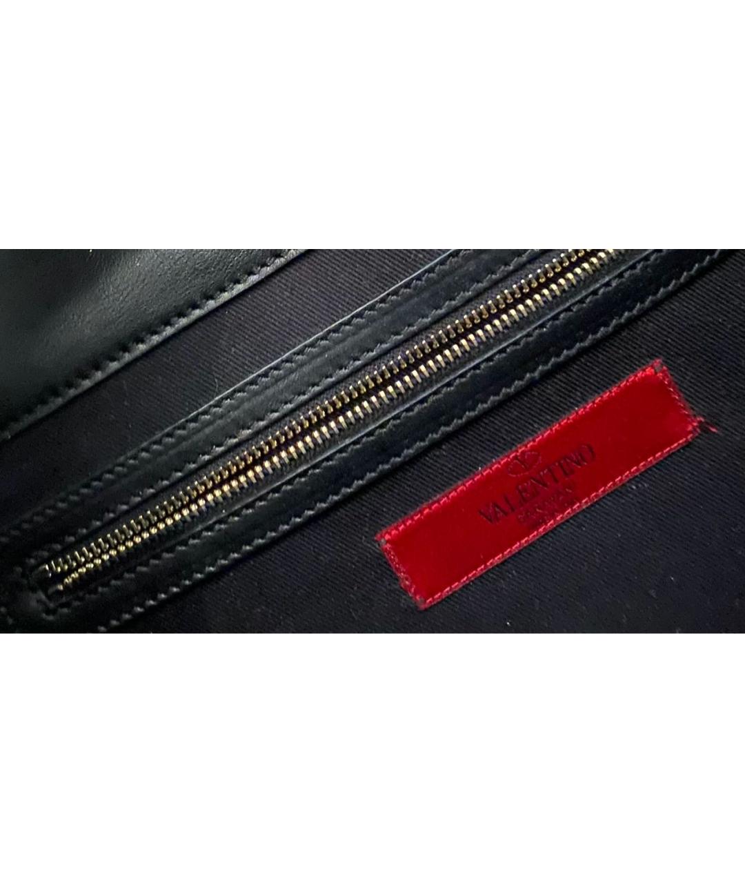 VALENTINO Черная кожаная сумка через плечо, фото 6