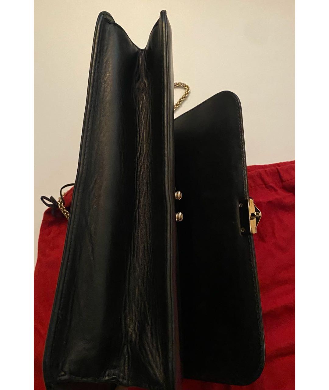 VALENTINO Черная кожаная сумка через плечо, фото 5