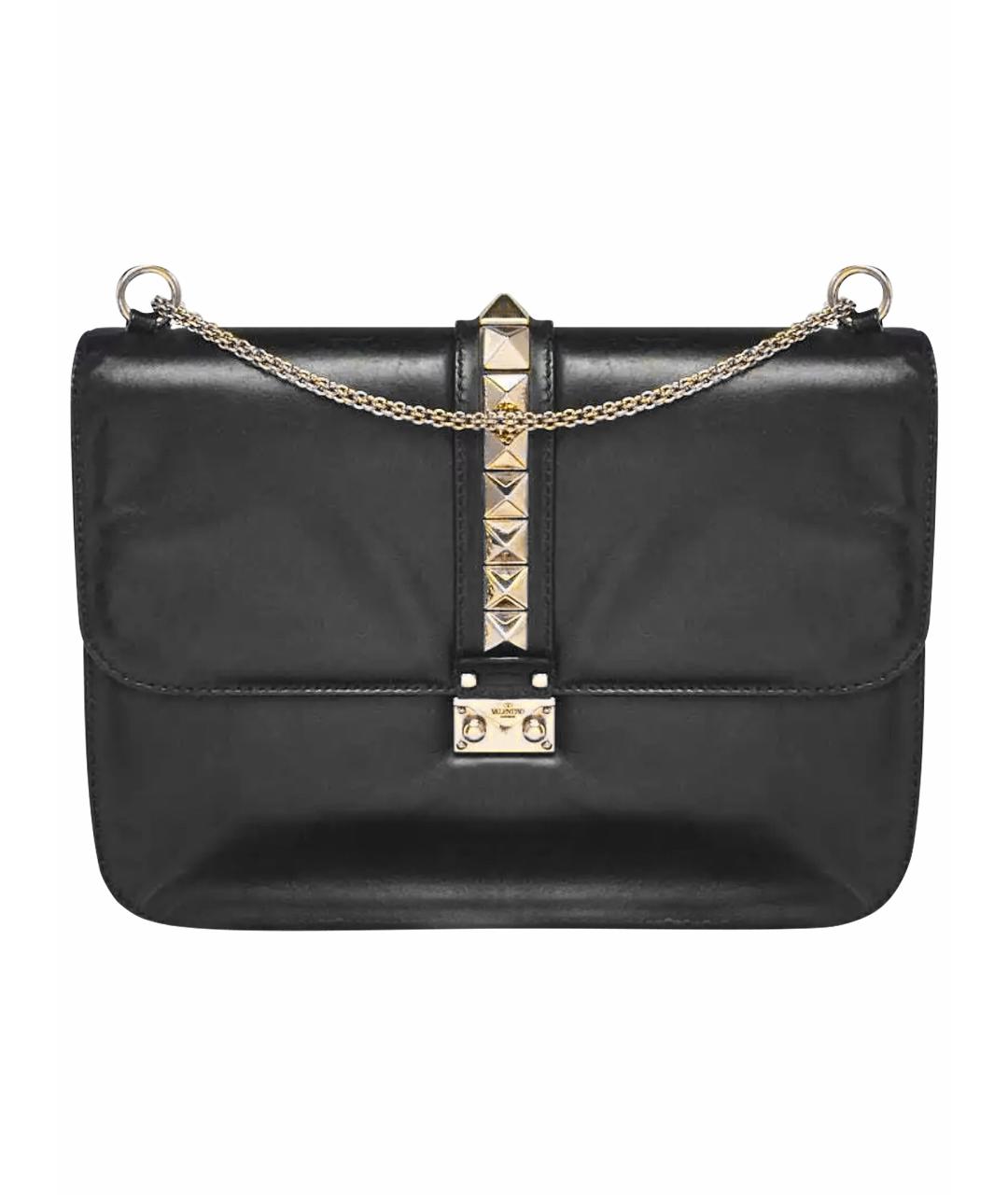 VALENTINO Черная кожаная сумка через плечо, фото 1