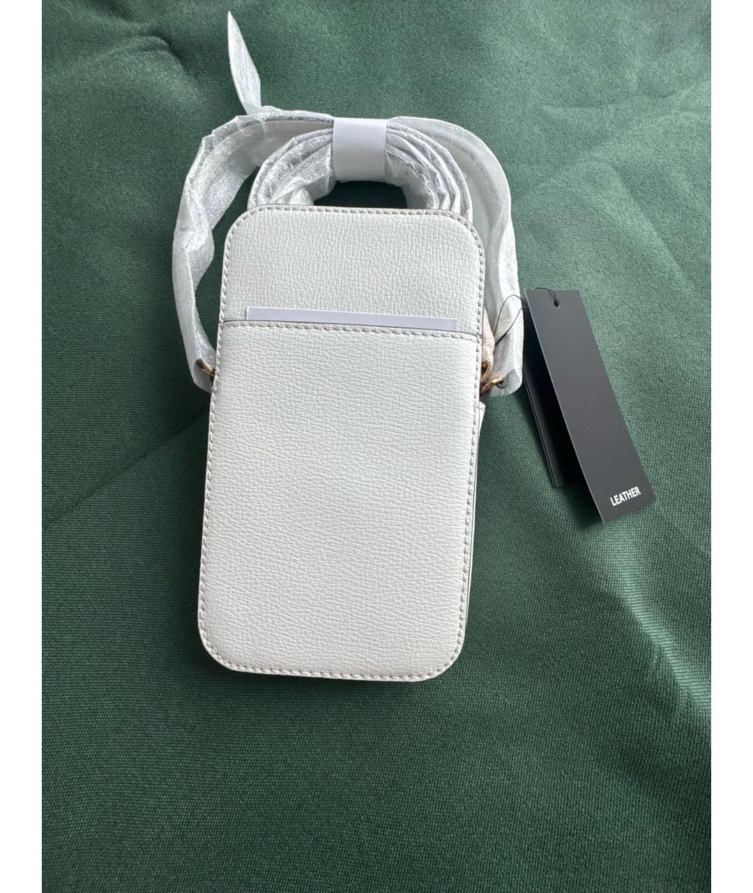 KARL LAGERFELD Белая кожаная сумка через плечо, фото 4