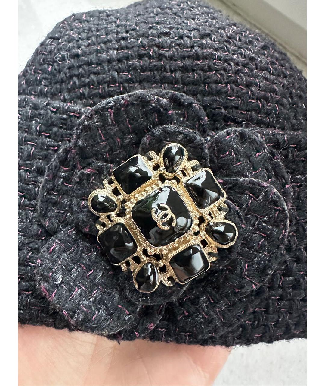 CHANEL Черная шерстяная шапка, фото 3