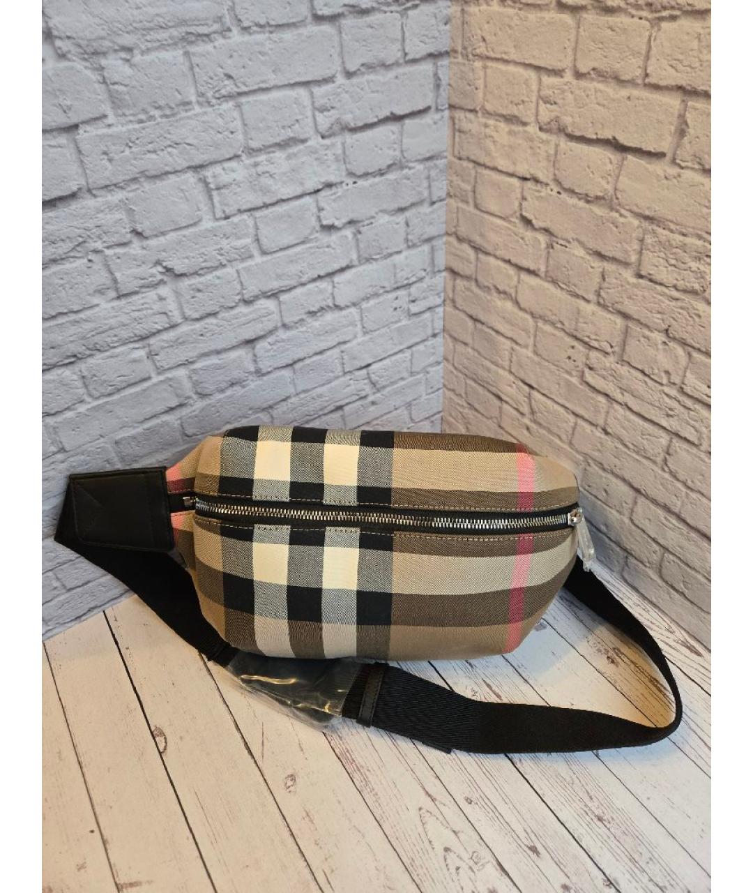 BURBERRY Бежевая тканевая поясная сумка, фото 6