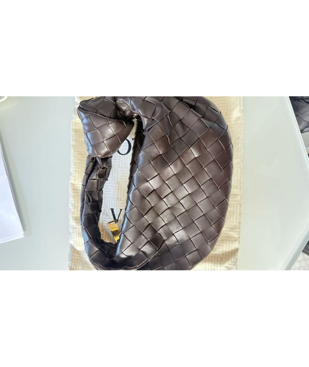 BOTTEGA VENETA Коричневая кожаная сумка с короткими ручками, фото 2