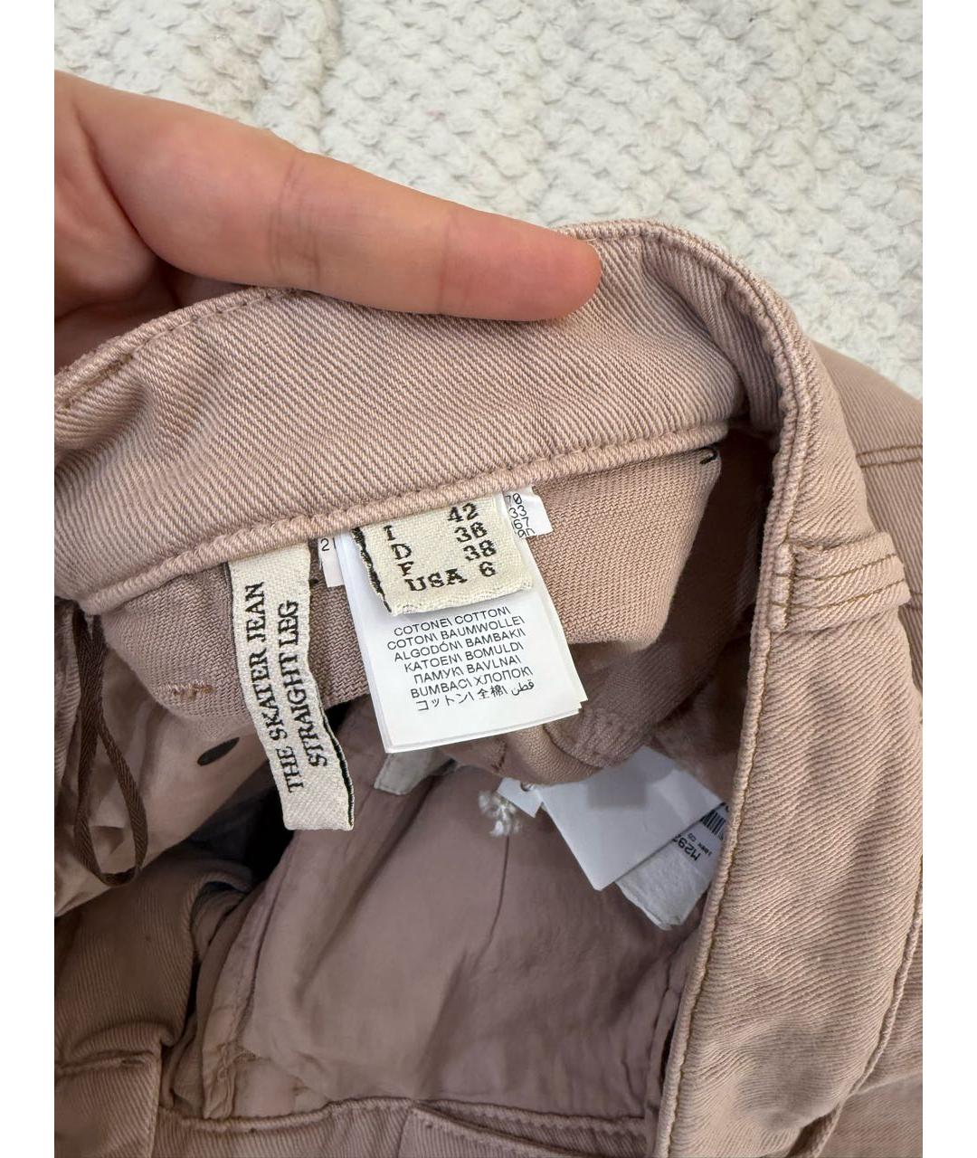 BRUNELLO CUCINELLI Розовые хлопковые прямые джинсы, фото 4