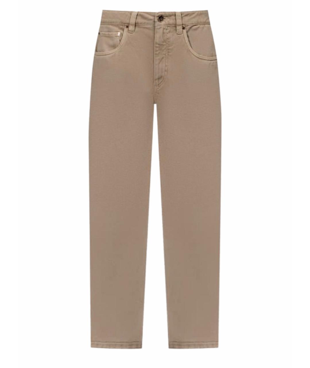 BRUNELLO CUCINELLI Розовые хлопковые прямые джинсы, фото 1