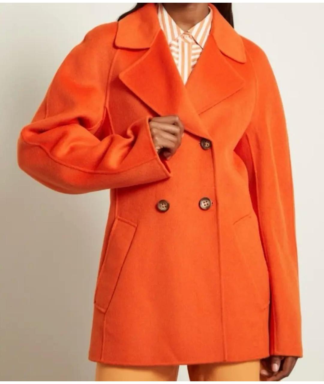 SPORTMAX Оранжевое шерстяное пальто, фото 7