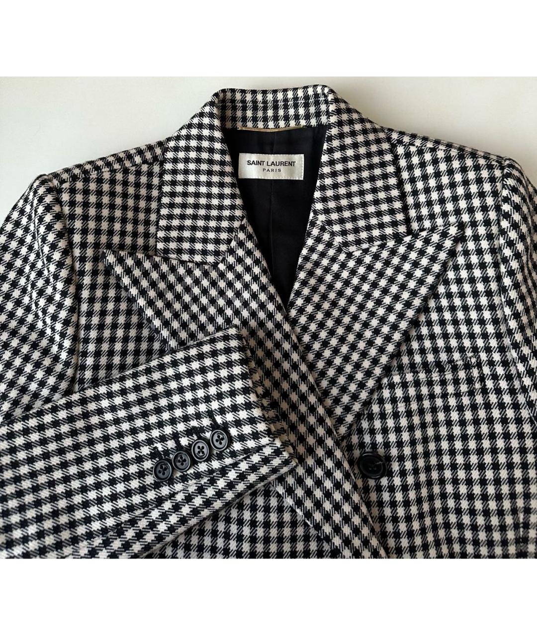 SAINT LAURENT Черный шерстяной жакет/пиджак, фото 4