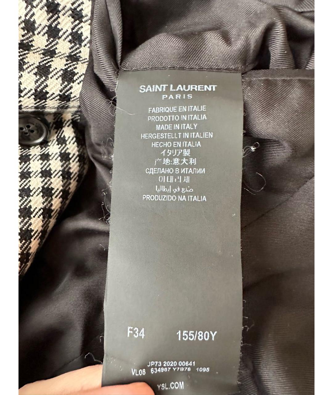SAINT LAURENT Черный шерстяной жакет/пиджак, фото 5