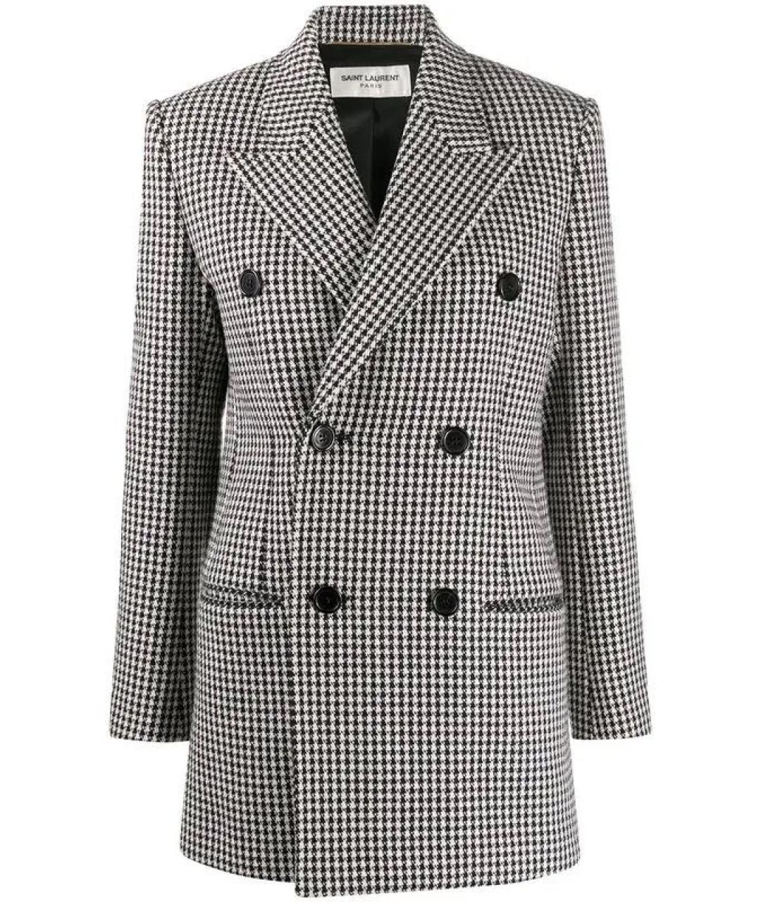 SAINT LAURENT Черный шерстяной жакет/пиджак, фото 9