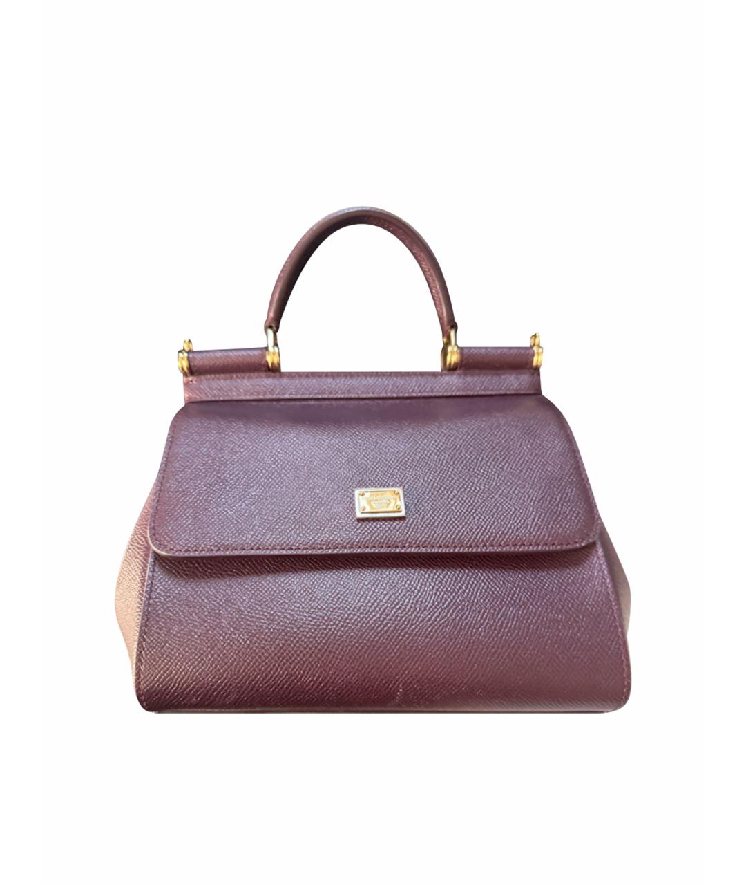 DOLCE&GABBANA Бордовая кожаная сумка через плечо, фото 1