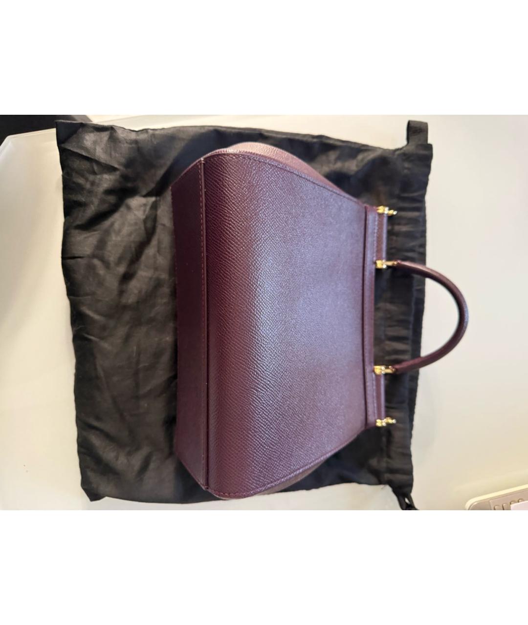 DOLCE&GABBANA Бордовая кожаная сумка через плечо, фото 2