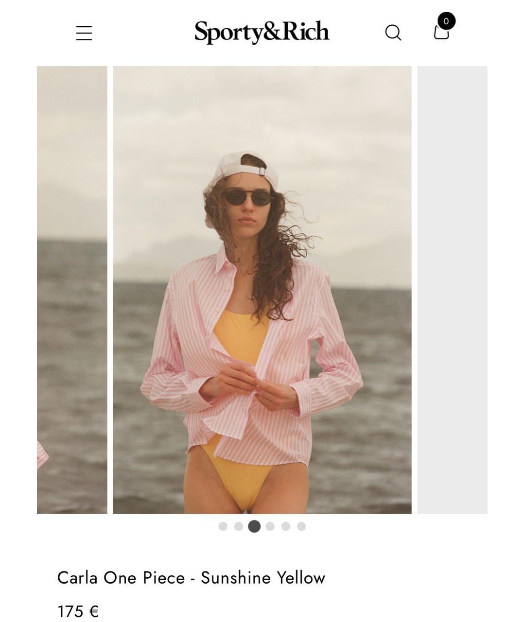 SPORTY AND RICH Желтый полиамидовый купальник, фото 8