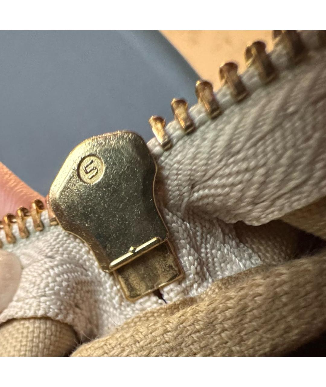 LOUIS VUITTON Бежевая кожаная сумка с короткими ручками, фото 6