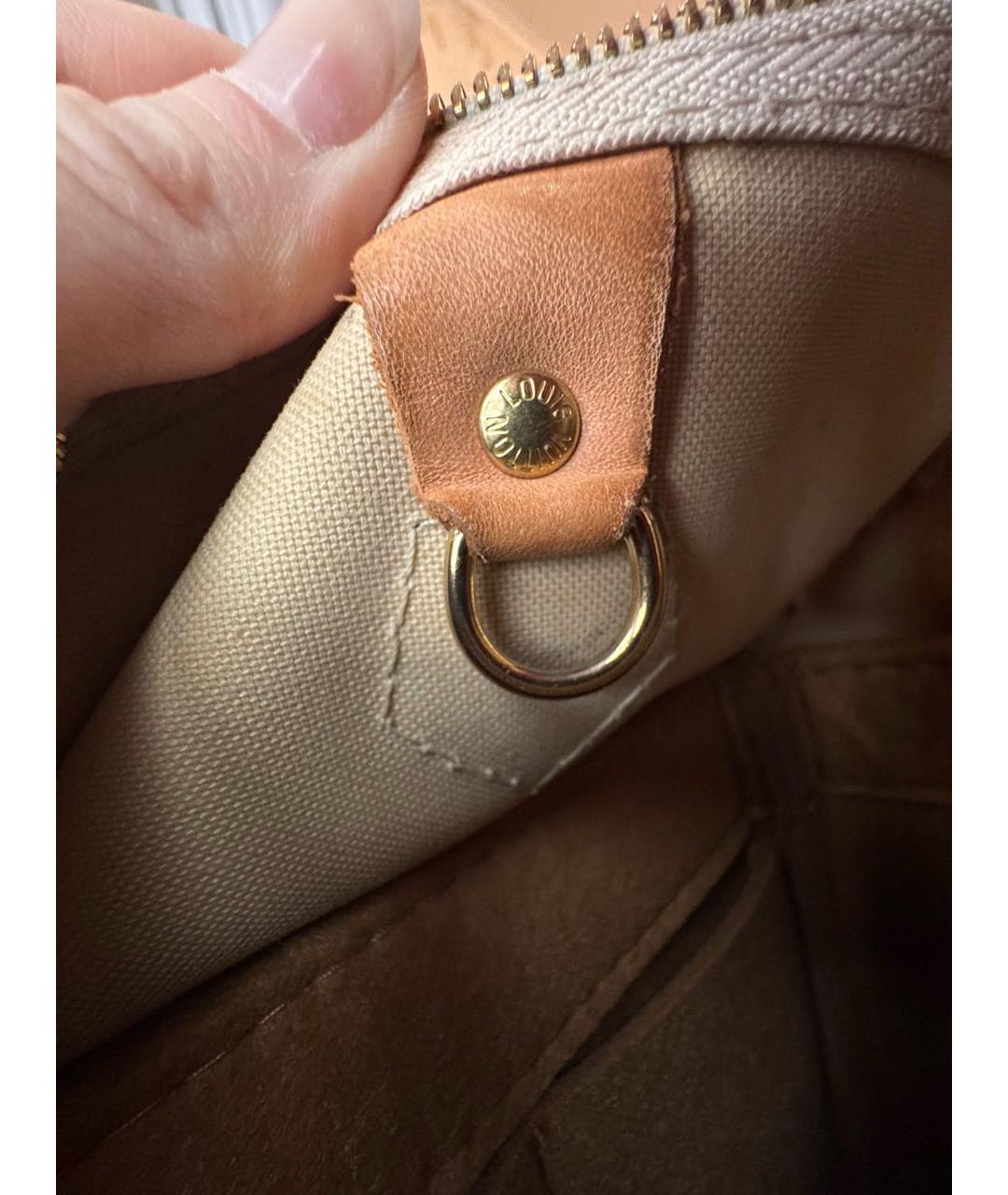 LOUIS VUITTON Бежевая кожаная сумка с короткими ручками, фото 5