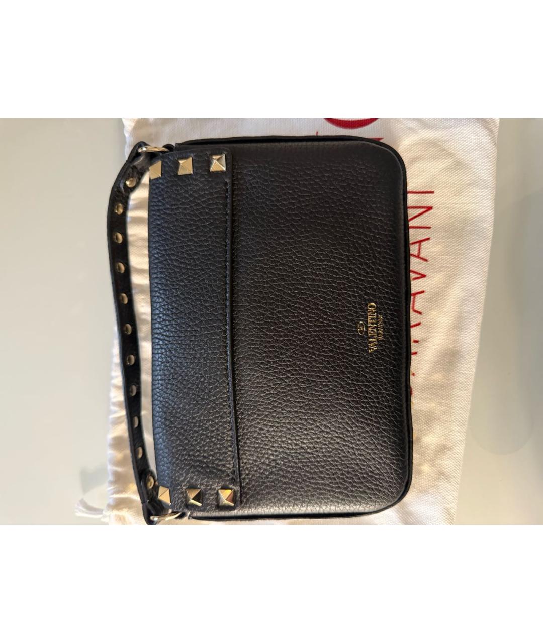 RED VALENTINO Черная кожаная сумка через плечо, фото 2