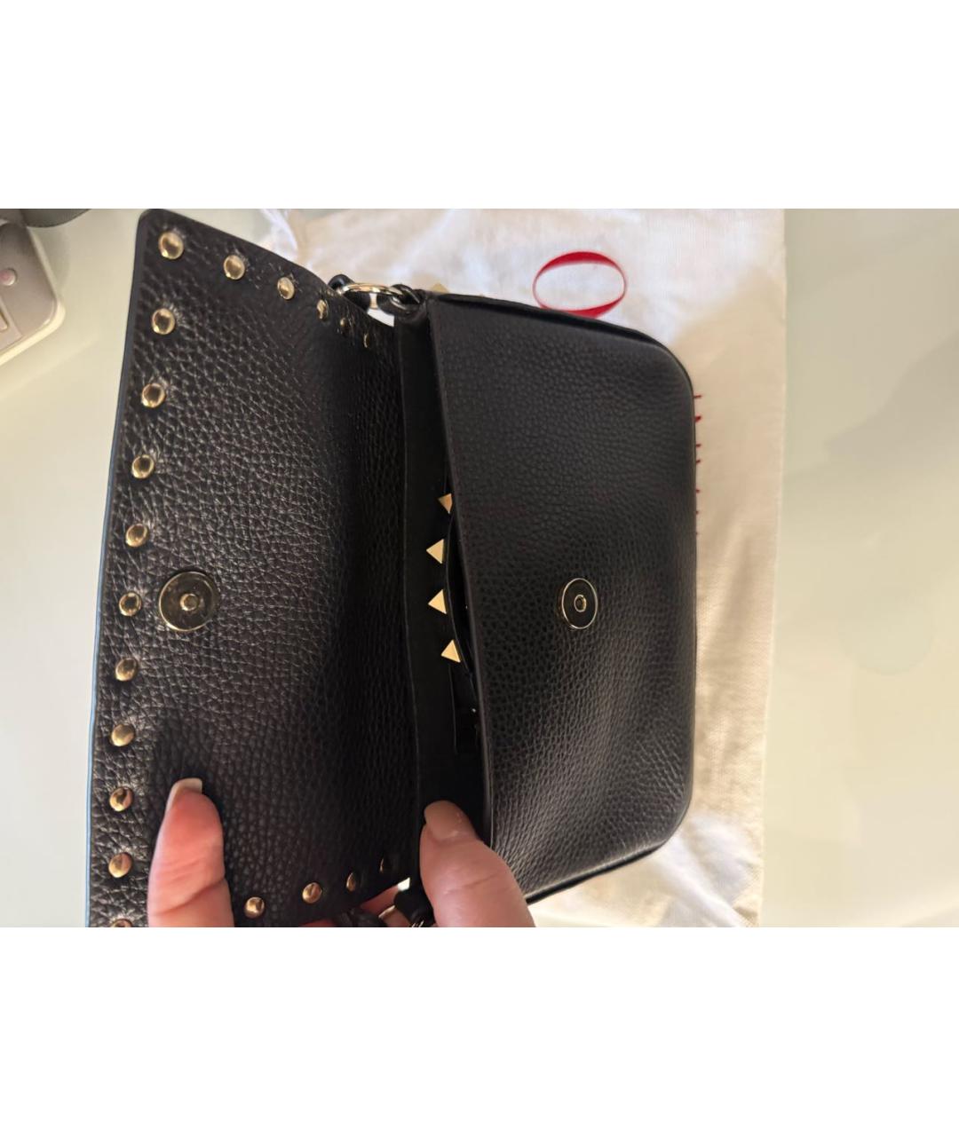 RED VALENTINO Черная кожаная сумка через плечо, фото 3