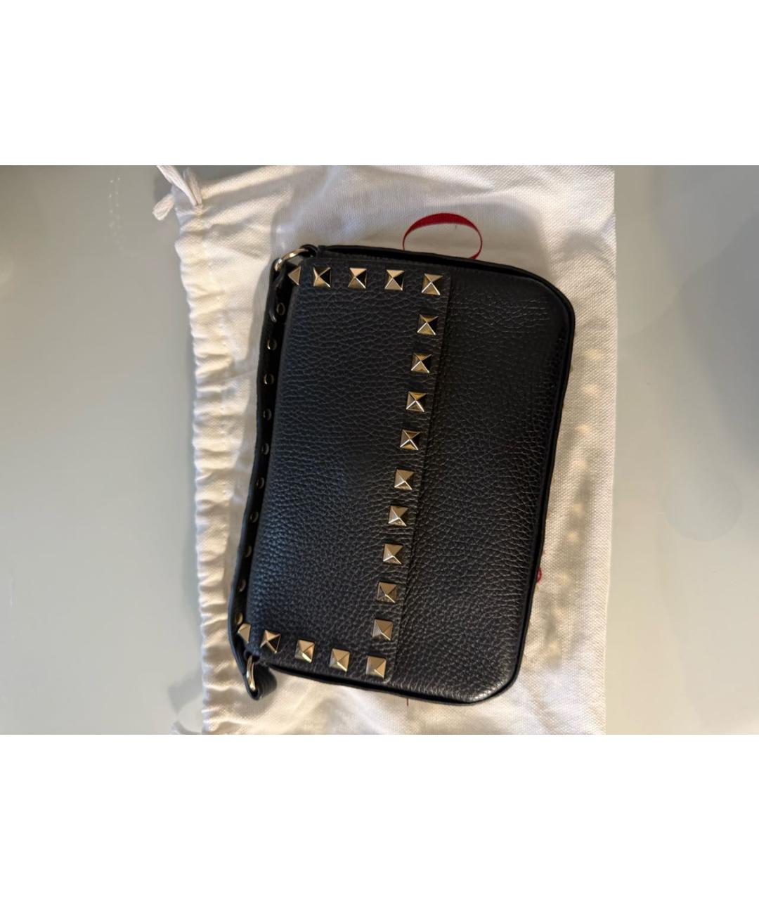 RED VALENTINO Черная кожаная сумка через плечо, фото 4