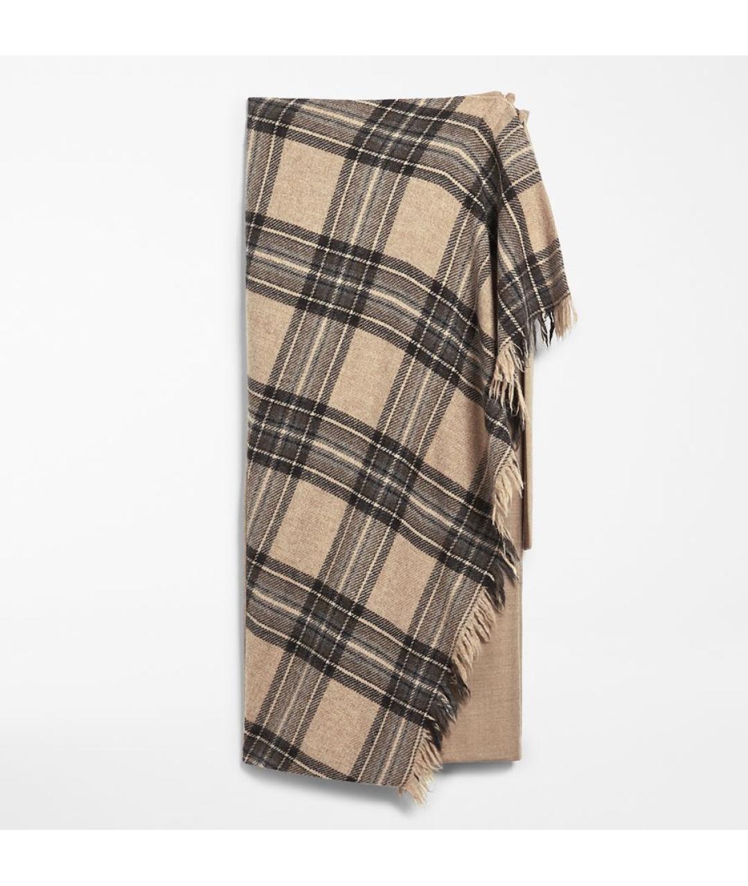 MAX MARA Бежевая шерстяная юбка миди, фото 8