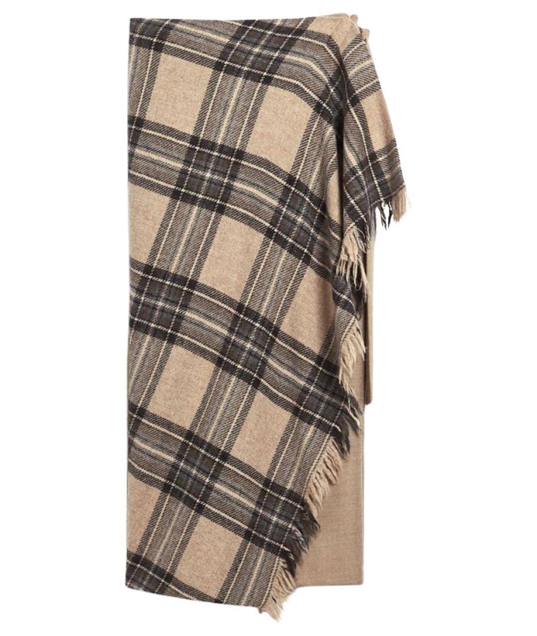 MAX MARA Бежевая шерстяная юбка миди, фото 1