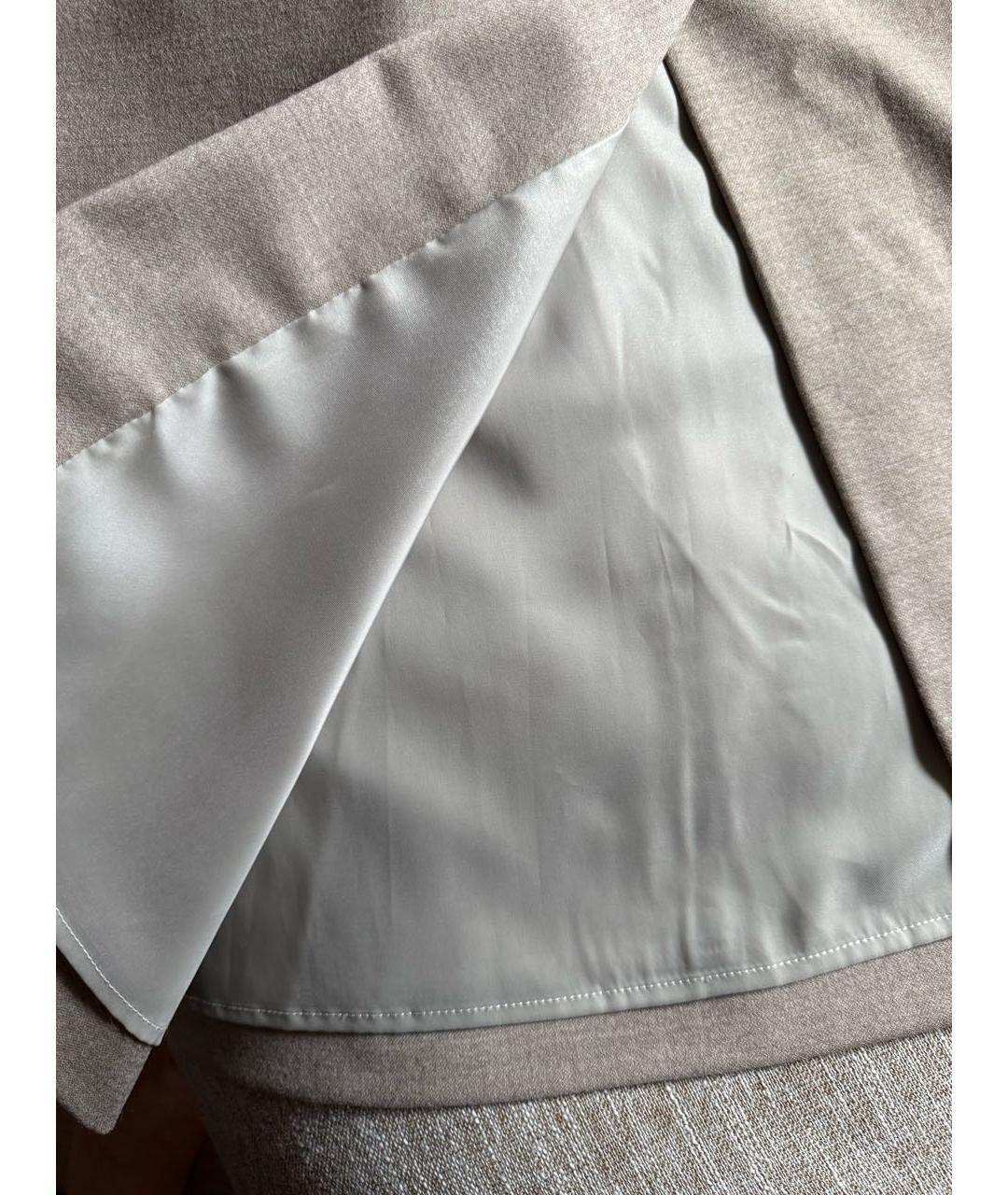 MAX MARA Бежевая шерстяная юбка миди, фото 7