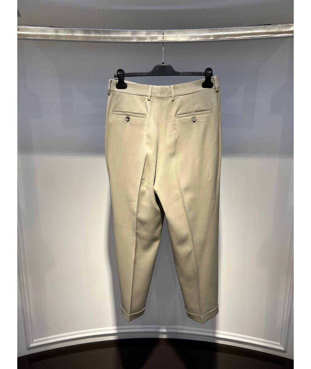 Ami Paris Бежевые вискозные классические брюки, фото 2