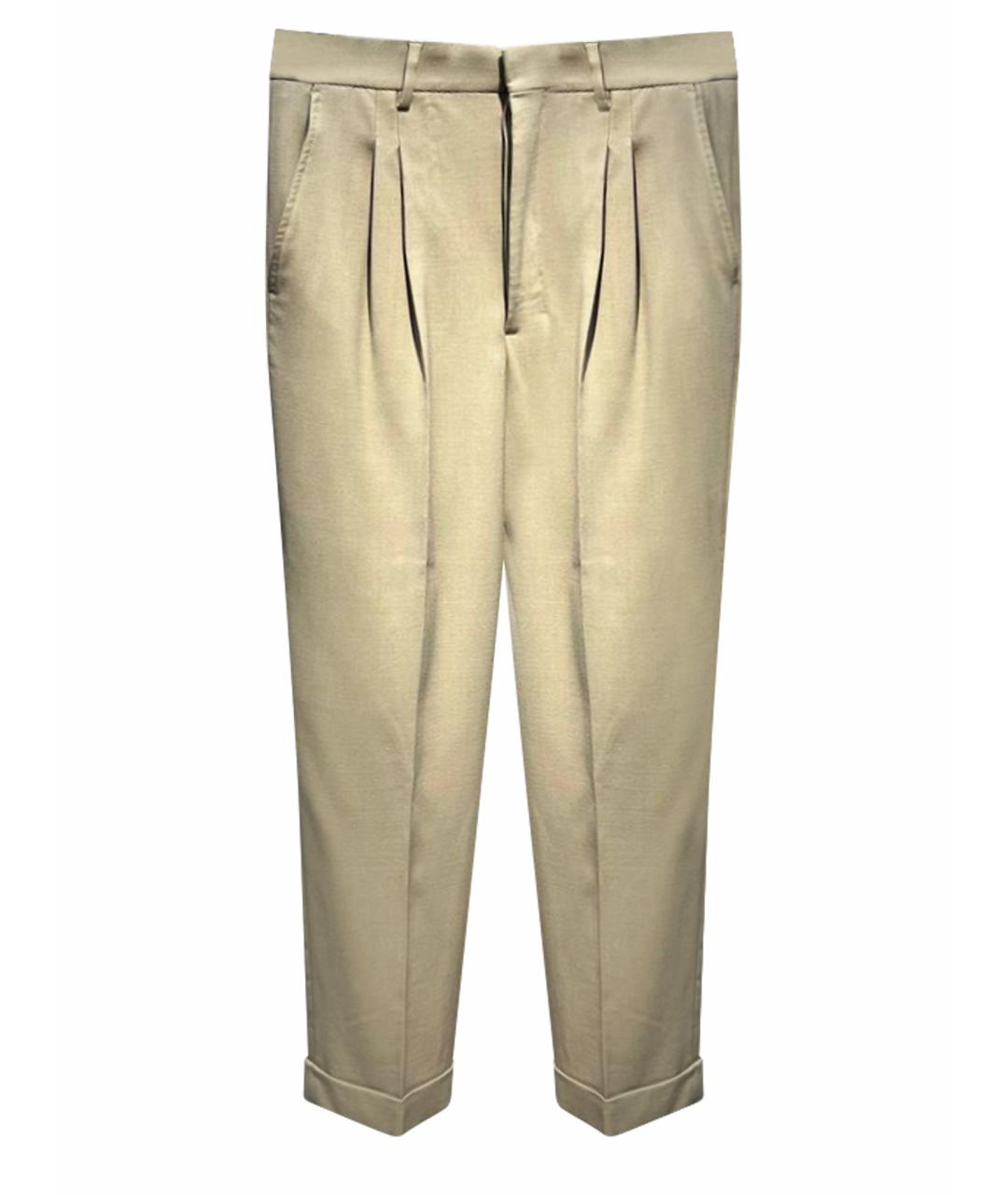 Ami Paris Бежевые вискозные классические брюки, фото 1