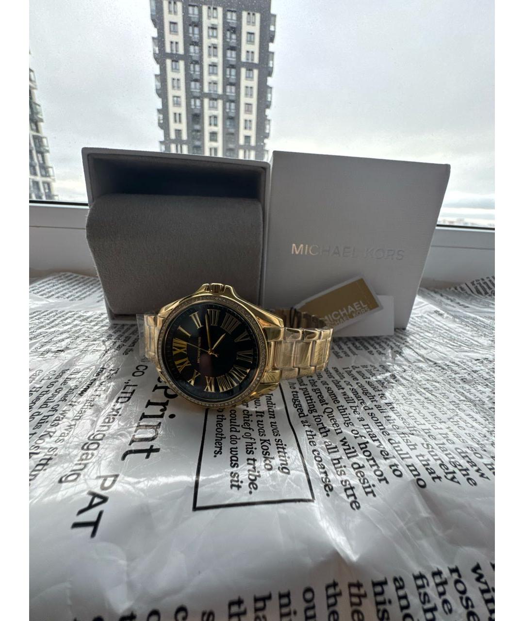 MICHAEL KORS Золотые стальные часы, фото 4