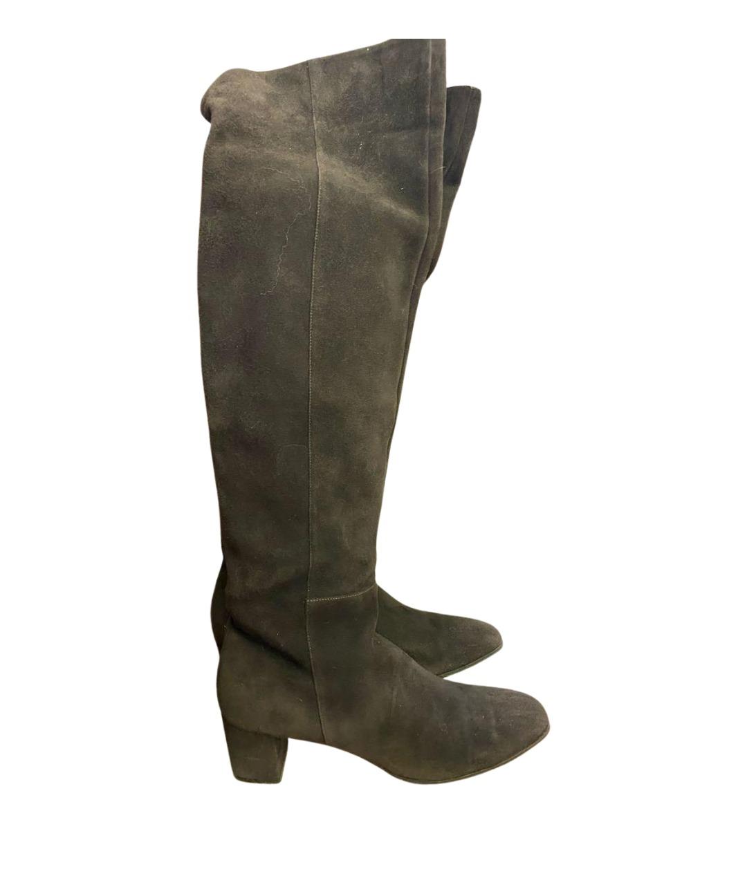 GIANVITO ROSSI Коричневые замшевые ботфорты, фото 1