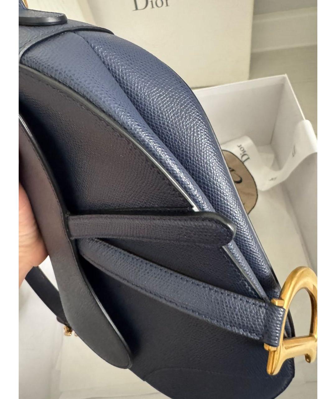 CHRISTIAN DIOR Синяя кожаная сумка через плечо, фото 2
