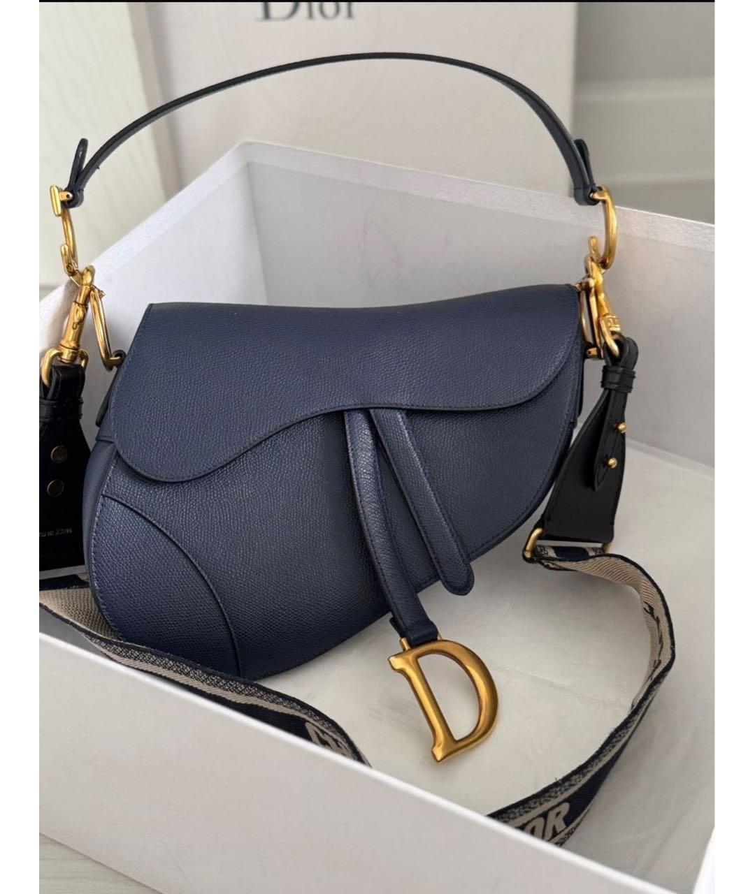 CHRISTIAN DIOR Синяя кожаная сумка через плечо, фото 9