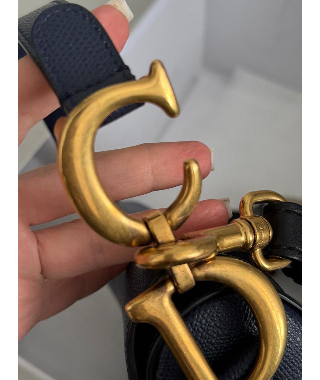 CHRISTIAN DIOR Синяя кожаная сумка через плечо, фото 6