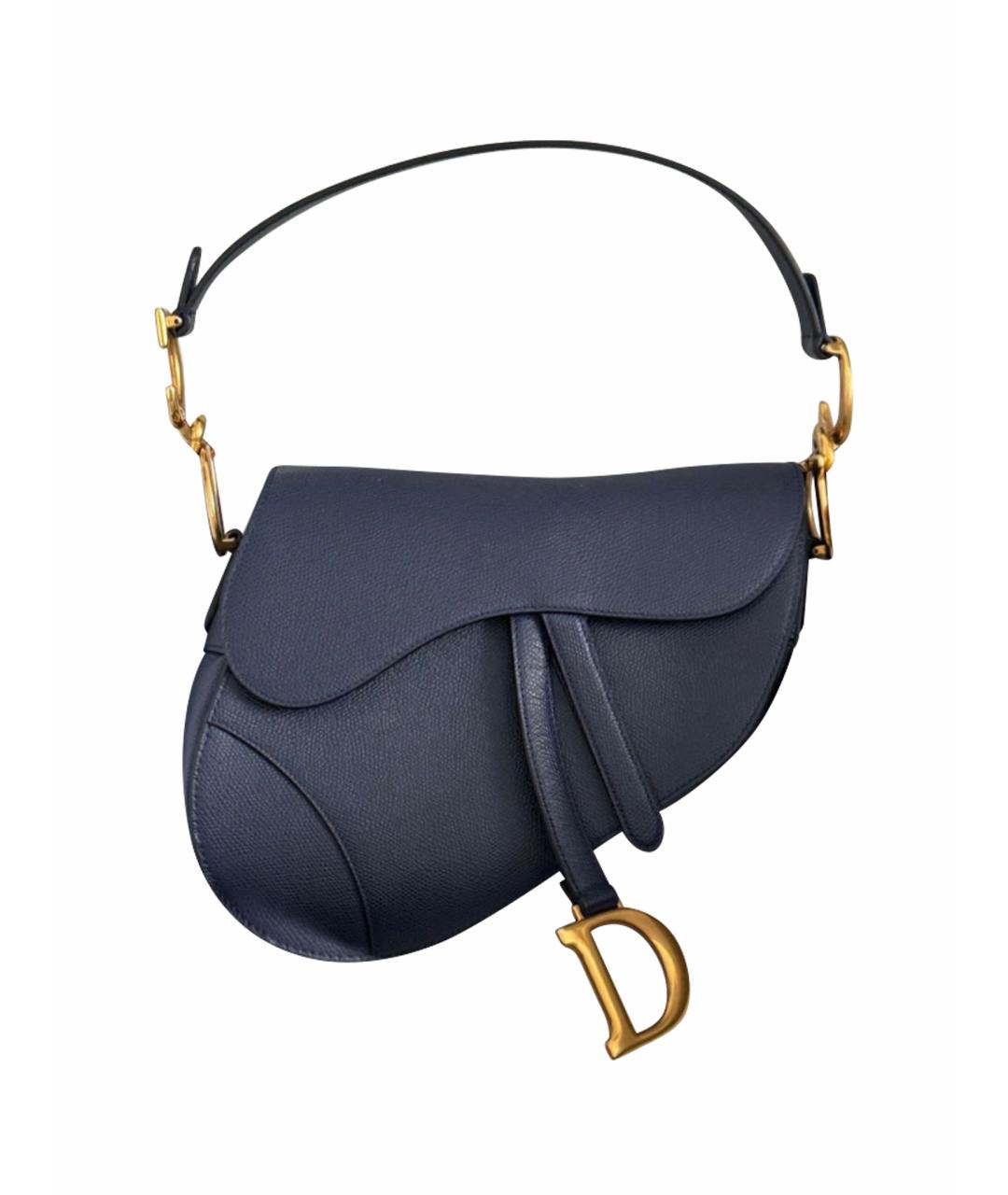 CHRISTIAN DIOR Синяя кожаная сумка через плечо, фото 1