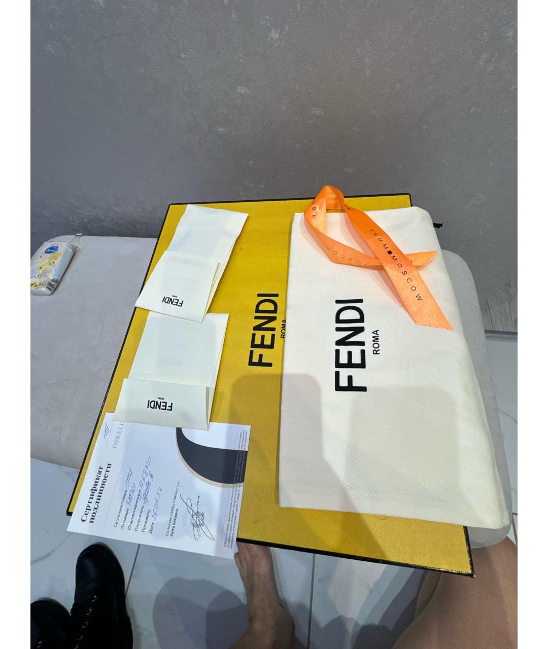 FENDI Черные кожаные ботинки, фото 7