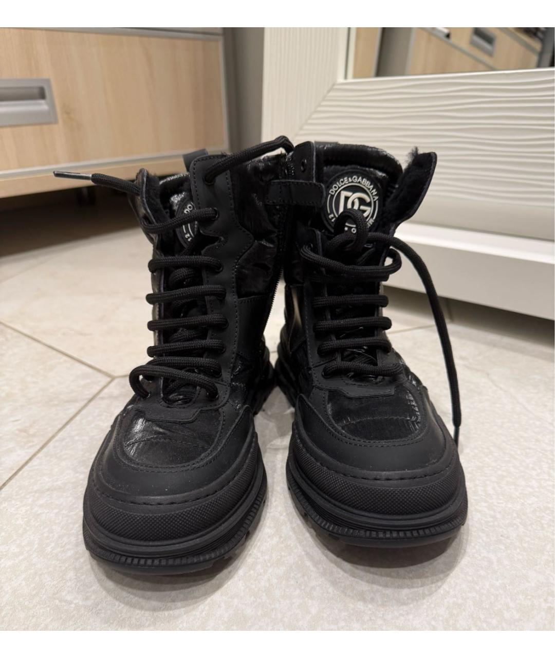 DOLCE&GABBANA Черные синтетические кеды, фото 6