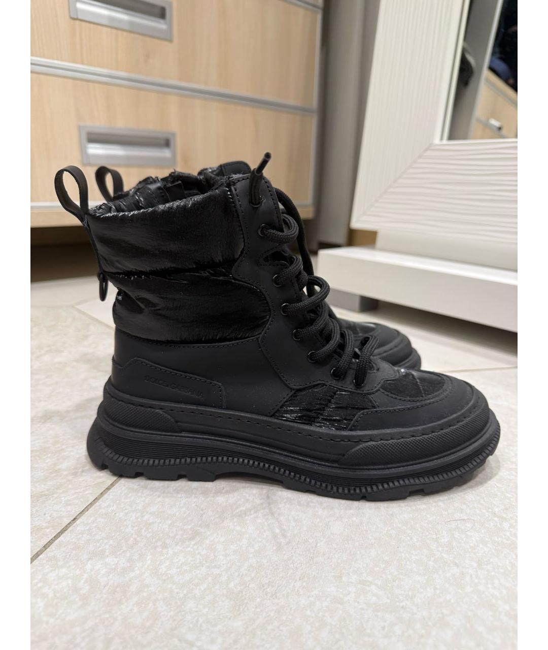 DOLCE&GABBANA Черные синтетические кеды, фото 5