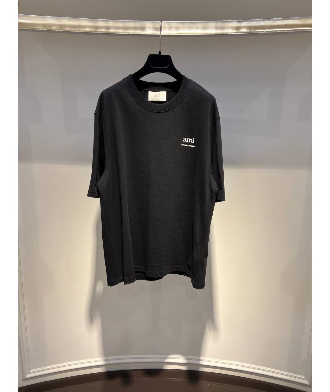 Ami Paris Черная хлопковая футболка, фото 3