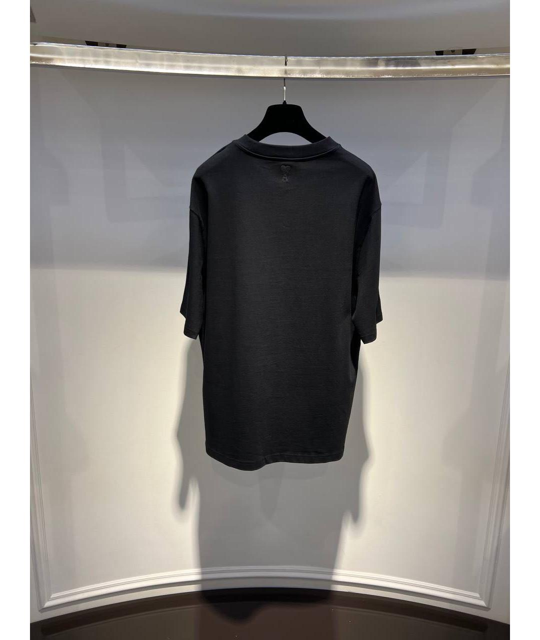 Ami Paris Черная хлопковая футболка, фото 2