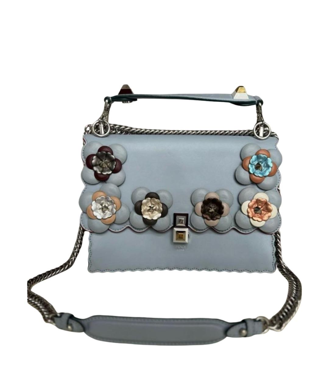 FENDI Голубая кожаная сумка через плечо, фото 1