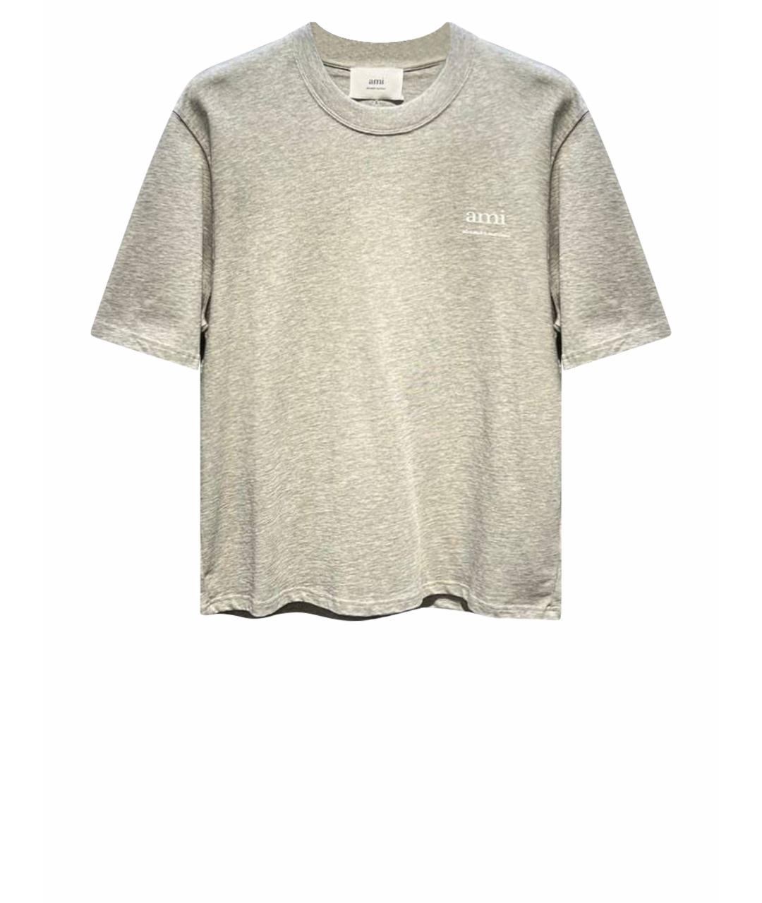 Ami Paris Серая хлопковая футболка, фото 1